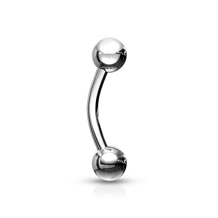 Piercing Titânio Sobrancelha Curvo Bolinha 6 8 10 12mm