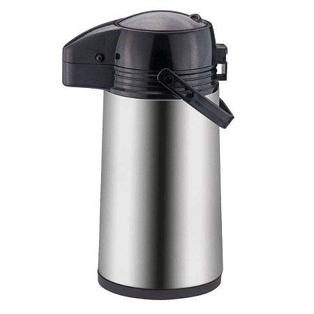 Garrafa Térmica Inox Bomba de Pressão Livon 1.9L Café Quente