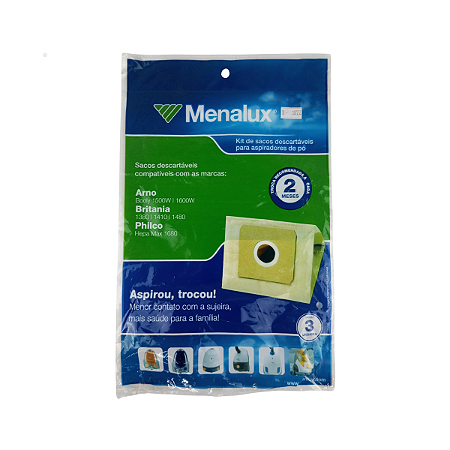 Kit Saco Descartável Original Aspirador Arno Britânia Philco