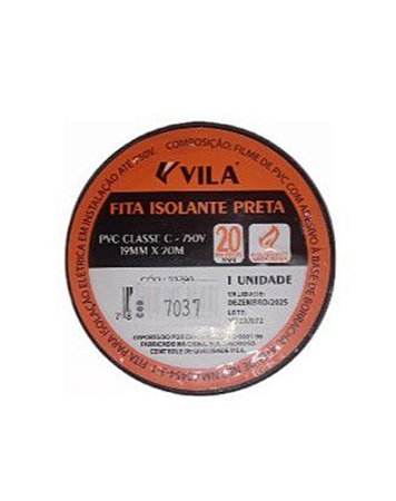 FITA ISOLANTE PRETA 19MMX20M VILA