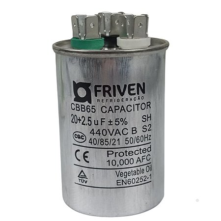 Capacitor 20+2.5Uf 440V Duplo Friven