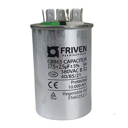 Capacitor 17.5 + 2.5Uf 380V Duplo Friven