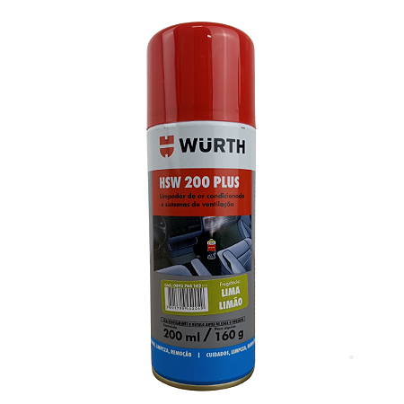Limpa Ar Condicionado HSW Plus 200 Lima Limão 200ml Wurth