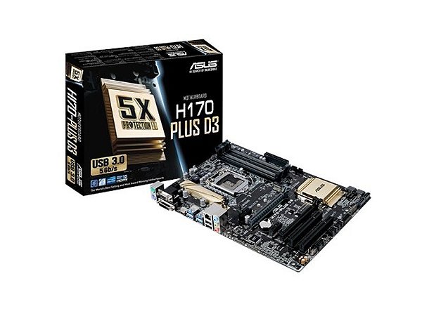 Placa Mãe Asus H170-plus D3 Lga 1151 Usb3.1 90-MB0LW0-M0EAY0