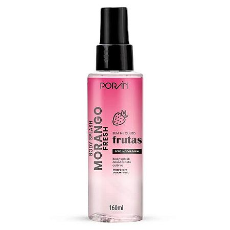 Body Splash Morango Poran - Perfume Corporal Frutado e Fresco