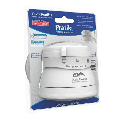 Ducha Elétrica Pratik 3 Temperaturas Branca