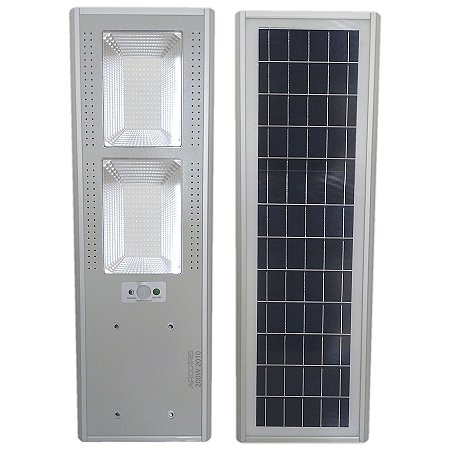 Luminária Pública Solar LED SMD 200w Branco Frio com Sensor de Presença  - 84022