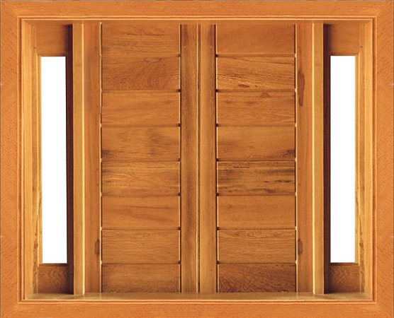Janela de abrir com visor lateral em Angelim Pedra - 140 x 110 x 14cm