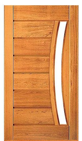 Porta Pivotante com visor curvo 100 x 210cm em Angelim Pedra