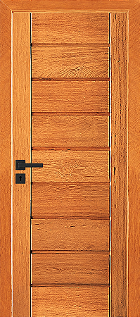 Kit porta Interna Horizontal com batente e alisar 7cm em Angelim Pedra 80 x 210 x 14cm