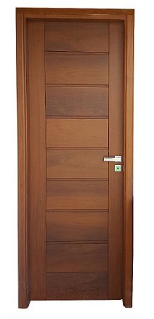Kit Porta Interna Horizontal com batente e alisar 10cm em Ipê Extra 80 x 210 x 14cm