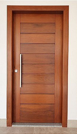 Kit Porta Pivotante Horizontal com batente e alisar em Ipê Extra 100 x 210cm