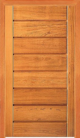 Kit Porta Pivotante Horizontal com batente e alisar 10cm em Angelim Pedra 100 x 210 x 18cm