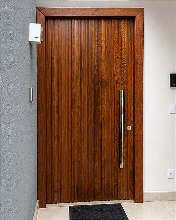 Kit Porta Pivotante Especial com ripado vertical em Ipé Extra 120 x 240 x 18