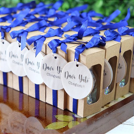 10 Lembrancinha Tsuru Origami na Garrafinha com Tag Personalizada e caixinha