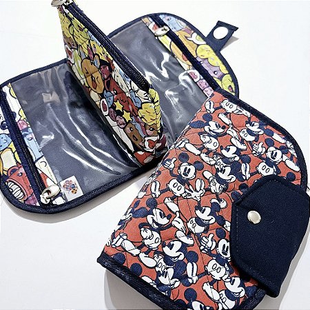 Necessaire Maquiagem de Tecido com 3 Bolsos (divisórias). Necessaire Farmacinha