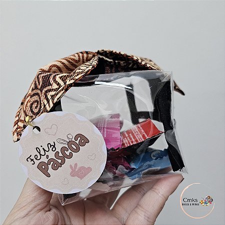 Mini Box Transparente com Ziper Pequena 8x8cm Páscoa