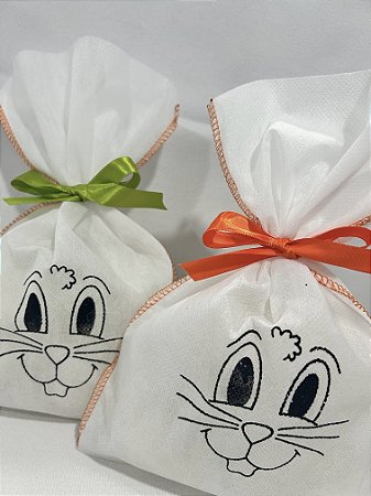 Saquinho TNT Coelho da Pascoa - 20 unidades