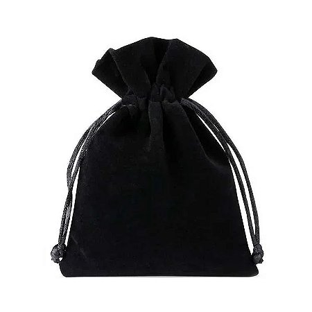 Saquinho de Veludo Preto 10x15cm - Pct c/ 50