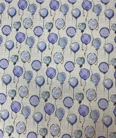 TC056 Tricoline Balões Baby Azul