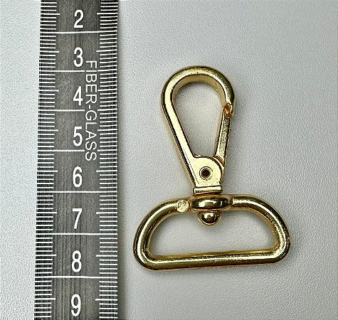 132 - Mosquetão - 30 mm Ouro - 6 unidades