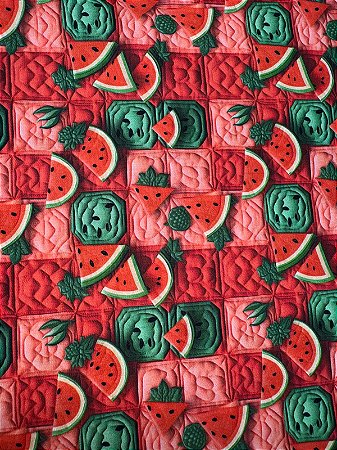 TC084 Tricoline Frutas Melancia 3D