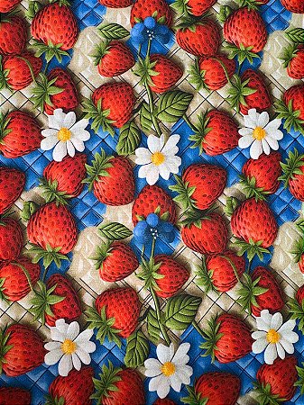 TC085 Tricoline Frutas Morango 3D