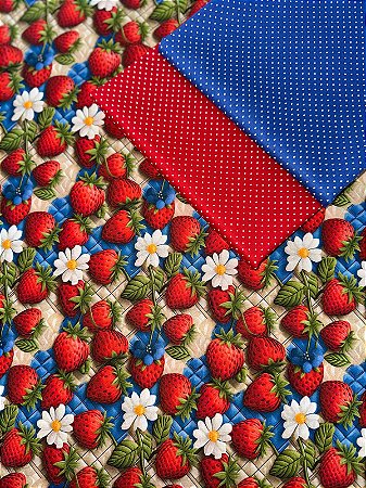 Kit TC085 Tricoline Frutas Morango 3D