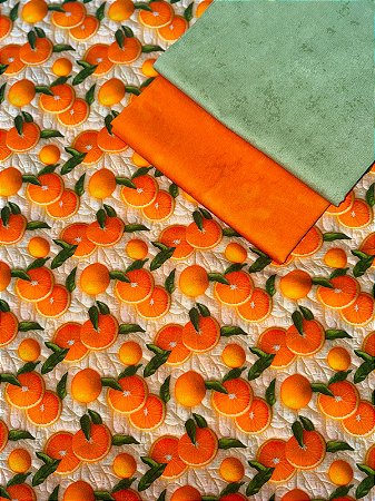 Kit TC083 Tricoline Frutas Laranja 3D