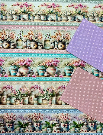 Kit BR241 Barrado Orquídeas no Vaso