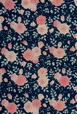 TC033 Tricoline floral fundo cinza escuro (1,00x1,50)