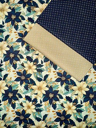 Kit TC136 Tricoline flores e festas azul