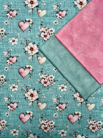 Kit TC157 Tricoline Amor Floral