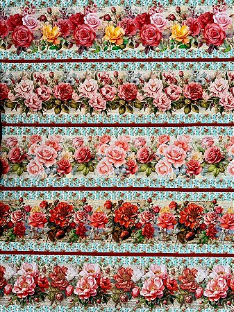 BR327 Barrado Floral Coral
