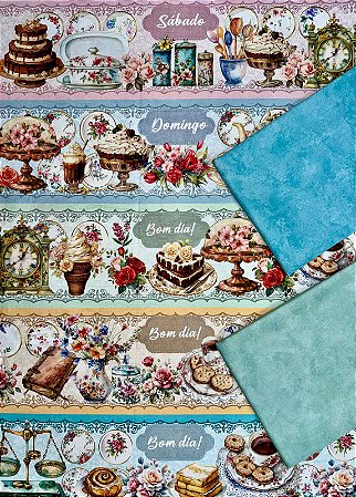 Kit BR324 Barrado Semaninha Café da Manhã