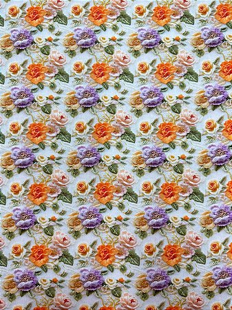 TC162 Tricoline floral laranja