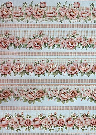 BR330 Barrado Floral Rosa