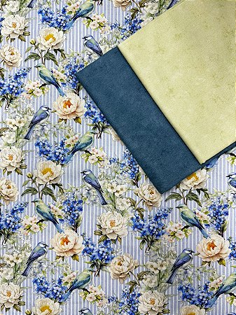 Kit TC168 Tricoline Flores e Pássaros