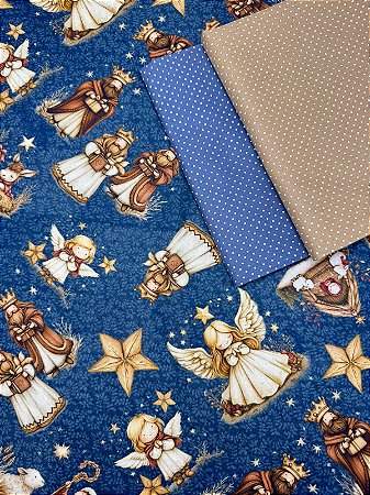 Kit TC177 Tricoline Natal Celeste