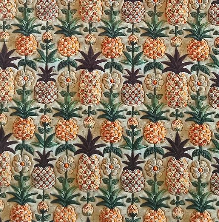 TC179 Tricoline Abacaxi e Flores