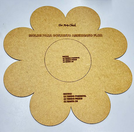 Molde em MDF Americano - Flor