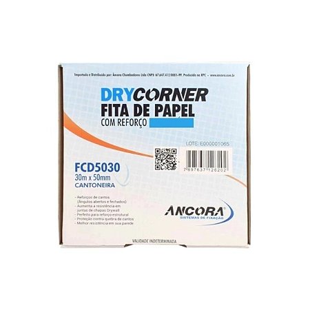 Fita de Papel com Reforço 30 m x 50mm - Ancora