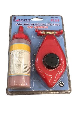 Jogo Linha de Giz Cal/Giz/Nivel - Cor Vermelho