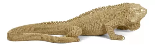 ESCULTURA IGUANA EM POLIRESINA DOURADO MART