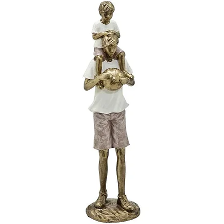 Estatueta Família Pai com filho futebol