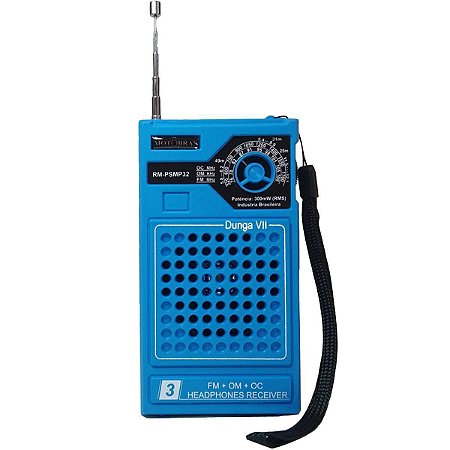 Rádio Portátil Motobras com 3 Faixas AM/FM/OC RM-PSMP32 Azul
