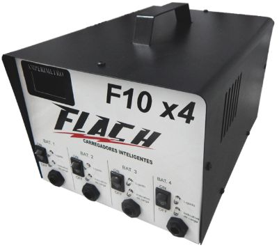 Carregador de Baterias Inteligente - Flach F10x4 - Até 4 Baterias Simultâneas