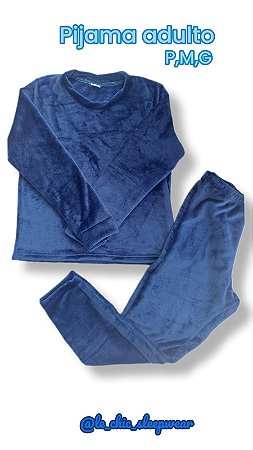 Pijama Adulto em Fleece Marinho