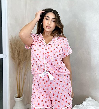Pijama americano corações