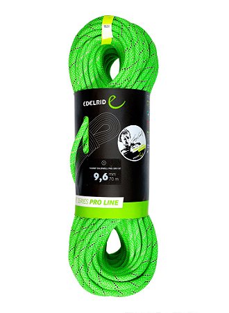 CORDA EDELRID - TOMMY CALDWELL - PRO DRY DUOTEC - 9,6MM  COR: NEON GREEN